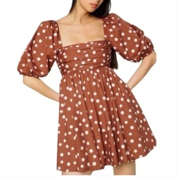 Abercrombie & Fitch Dresses & Skirts - Abercrombie & Fitch Rust Polka Dot Smocked Dress